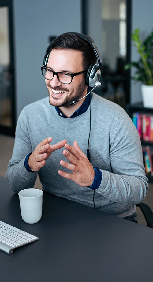 man on headset